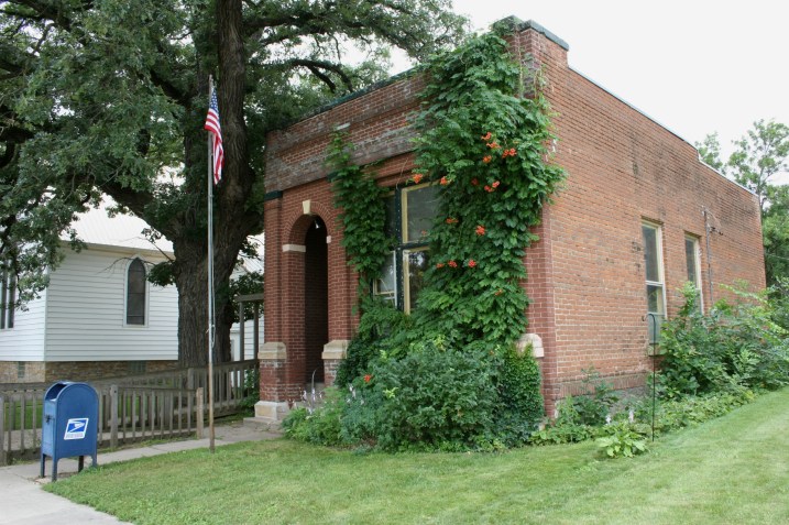 The Garden City, Minnesota, Post Office, housed in a former bank building.