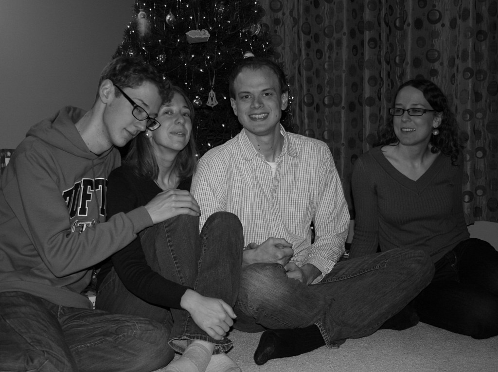 The son, left, the eldest, the son-in-law and the second eldest daughter.