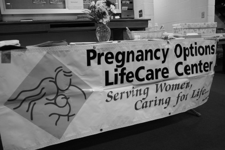 Information about the Pregnancy Options LifeCare Center was available at the concert.