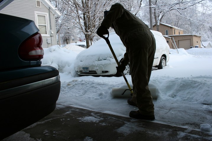 Randy opened the garage door this morning to begin the task of snow removal, phase II.