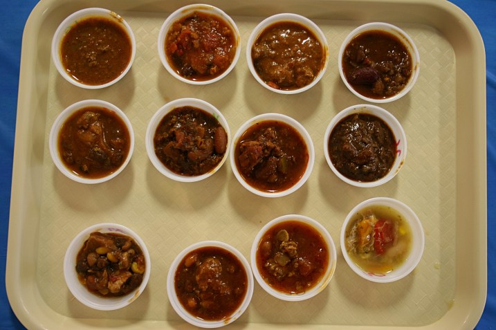 The first 12 of 30 chilies sampled.