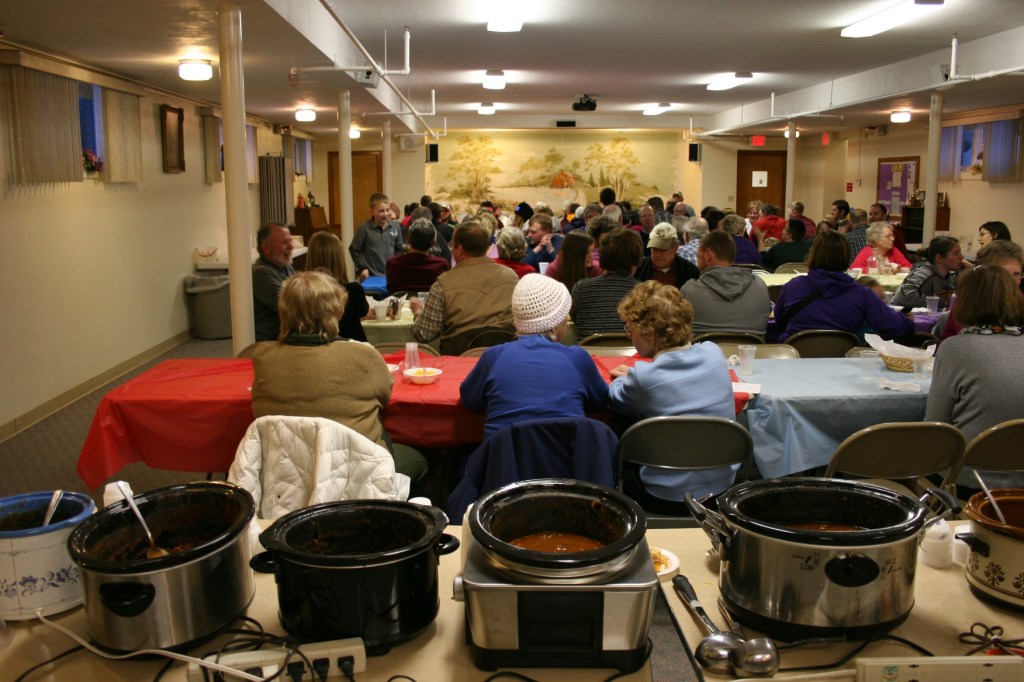 Trinity's basement was packed.