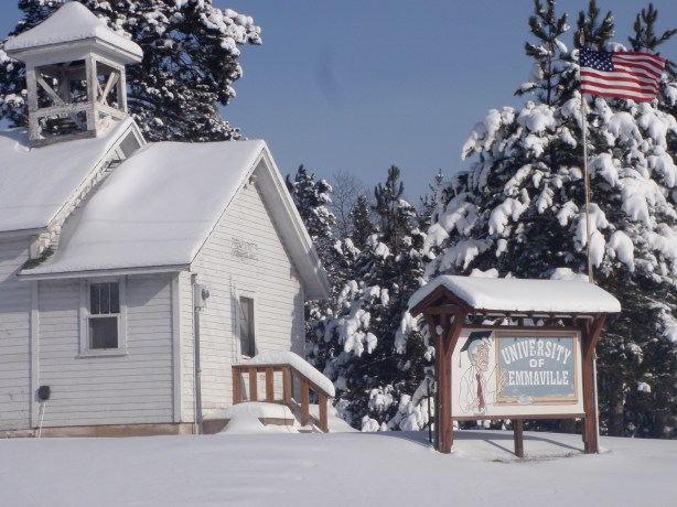 Mike emailed this bonus photo from Emmaville of the 1907 schoolhouse, labeled by previous owner Cal Jensen as the University of Emmaville. 