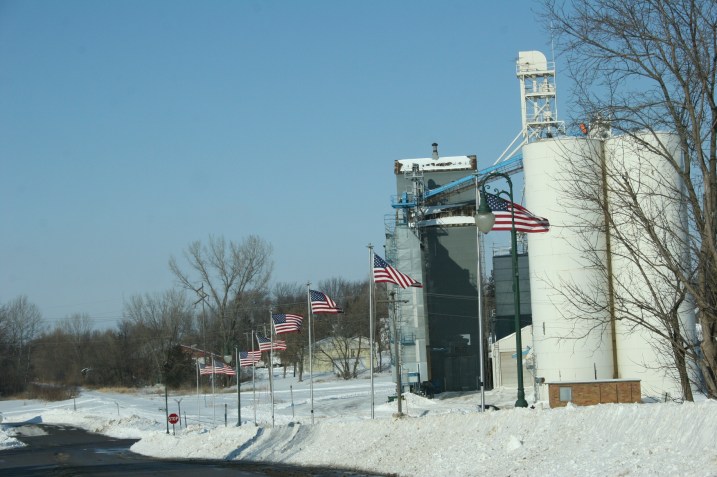 American pride along First Street, Montgomery, Minnesota.