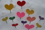 Hearts, clustered in&nbsp;snow