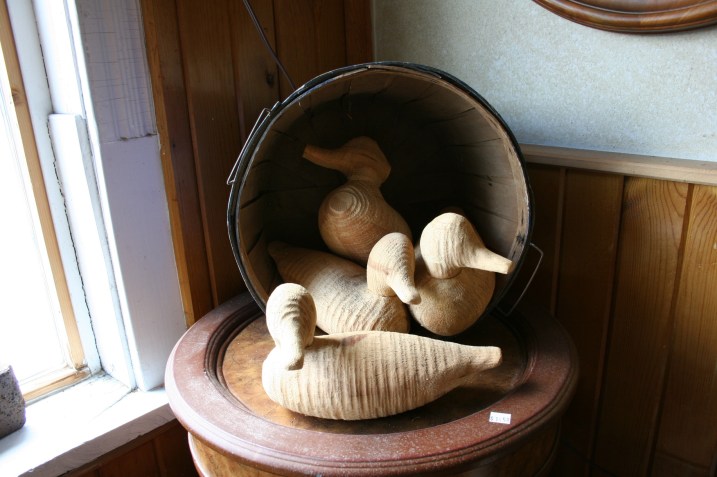 An artsy display inside Frame It Arts & Antiques, 112 East Maine Street.