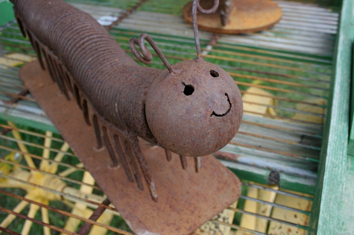 You'll find an abundance of garden art at The Amboy Cottage Cafe.