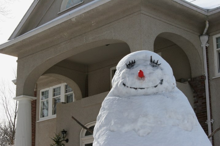 Snowman, really up close