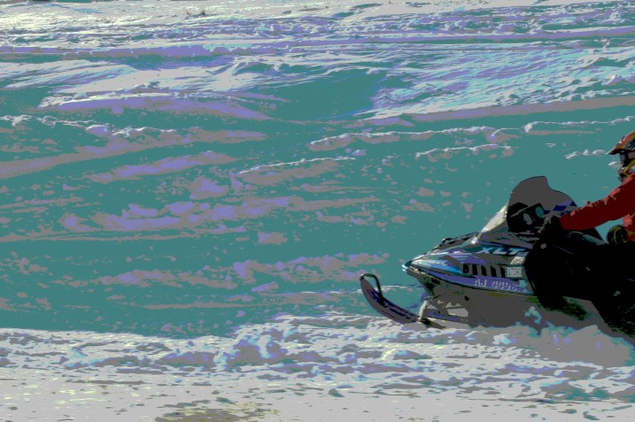 Snowmobile photo, edited