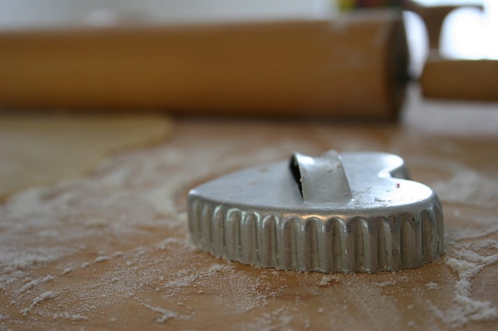 I pulled out my vintage heart shaped cookie cutter.