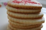 Valentine cookies, stacked side view