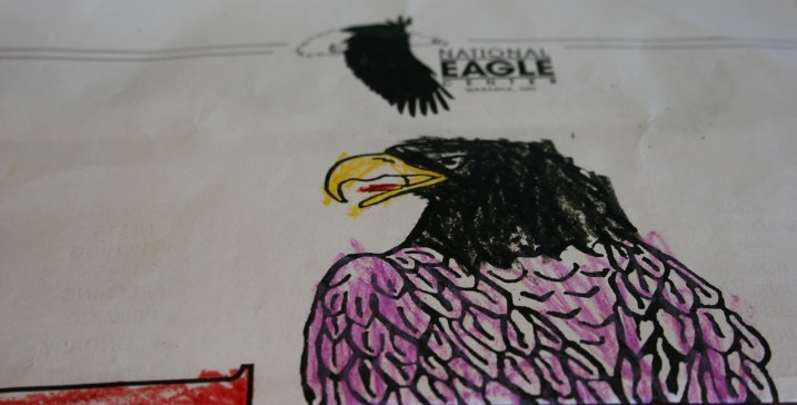 Art, colored eagle