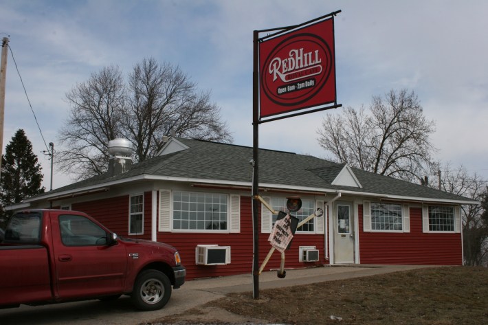 The Red Hill Royal Cafe sits along Wisconsin State Highway 21 in Coloma.