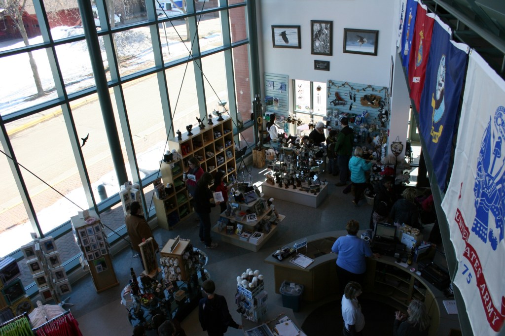 In the first floor gift shop, shown here...