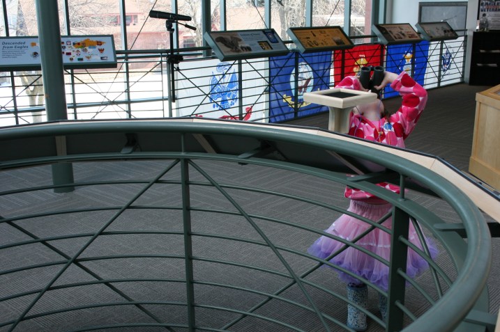 This girl is looking up at these...