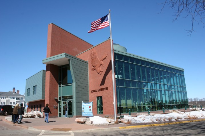 The stunning National Eagle Center, along the river and a block off the main downtown business district.