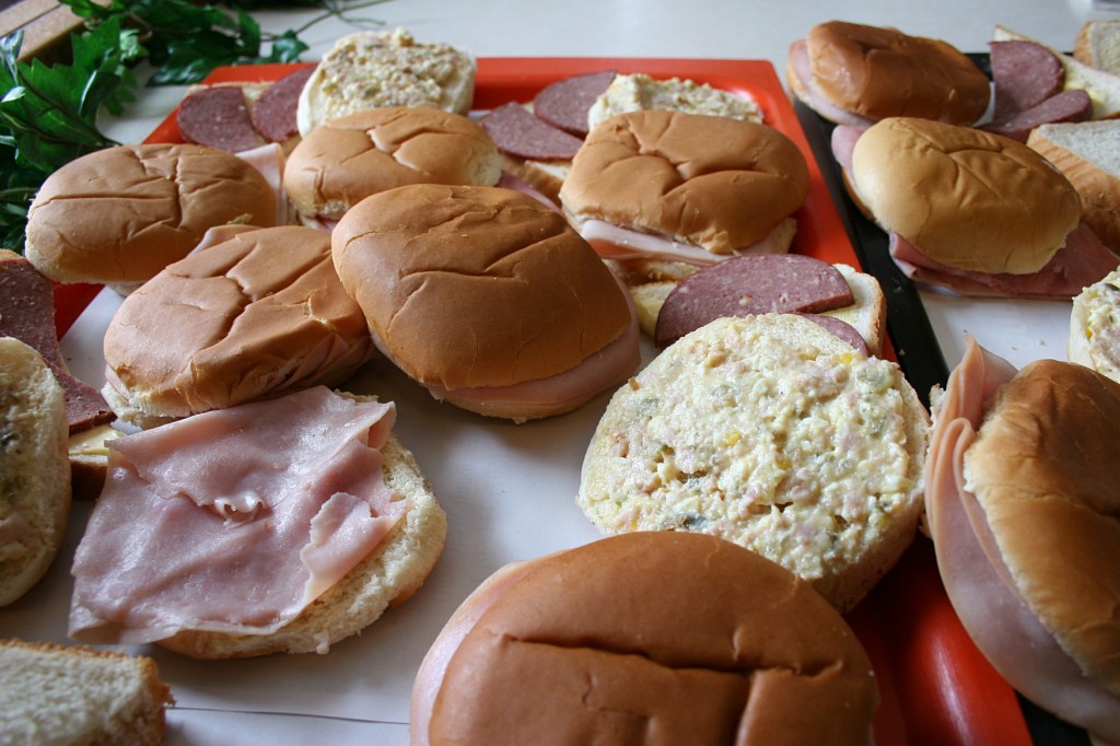 Sandwich choices from ham to sausage to open face.