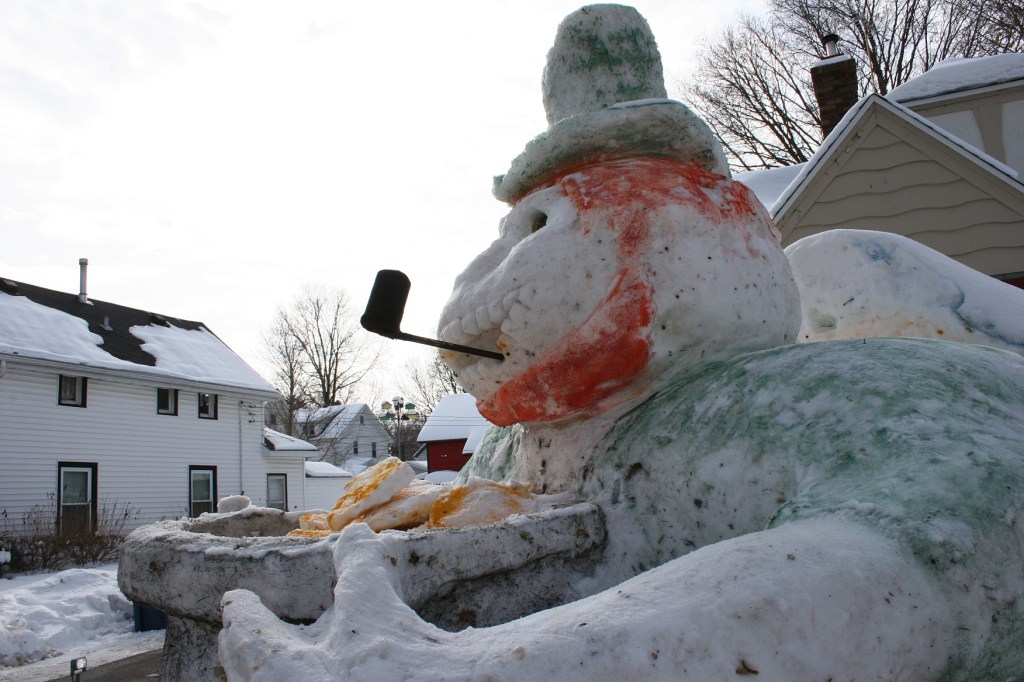 The leprechaun's pipe is crafted from a crowbar and a raisin container wrapped in hockey tape.