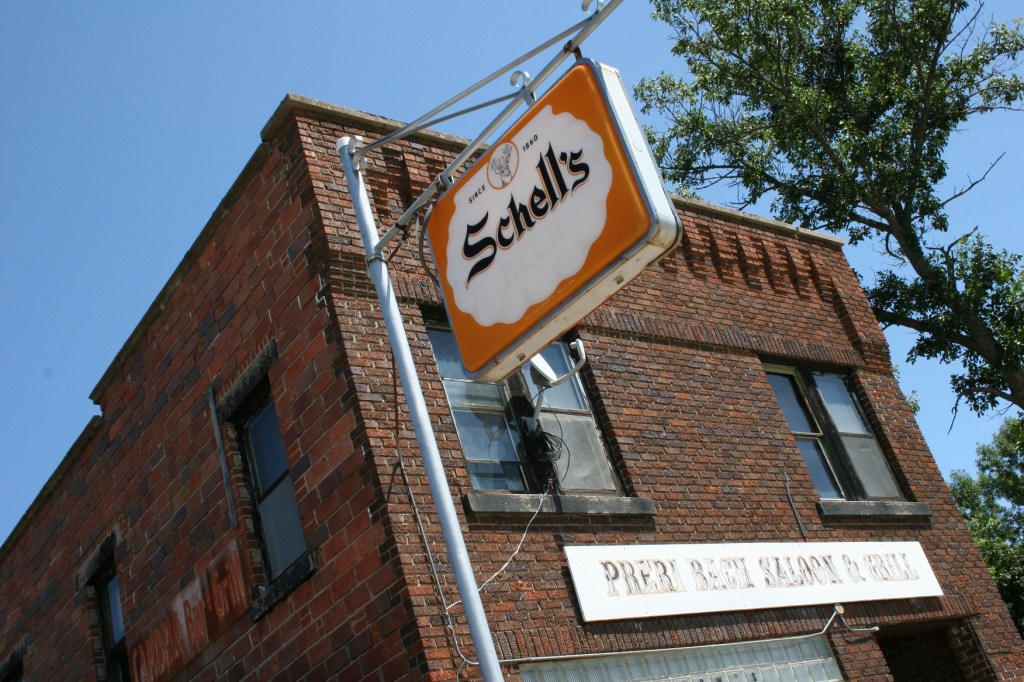 When I was in my shooting photos off-kilter stage in 2011, I shot this image of the Preri Bach Saloon & Grill in Cambria, a small town near New Ulm, home of Schell's Brewery.