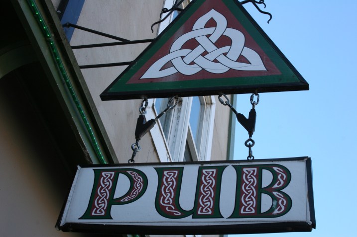 The pub's Triquetra, Celtic (Trinity) knot, symbolizes the three parts of a good life: friendship, food and drink.