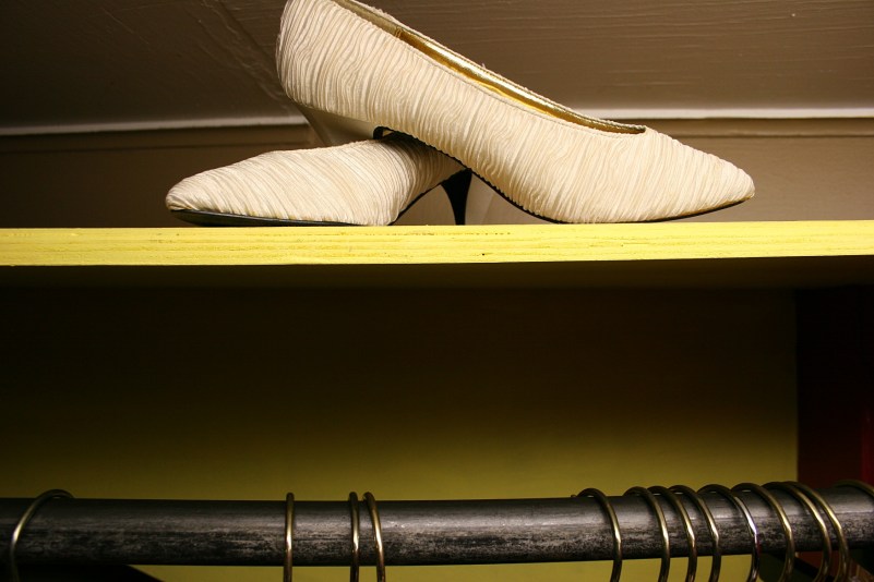 Vintage white pumps for a special occasion.