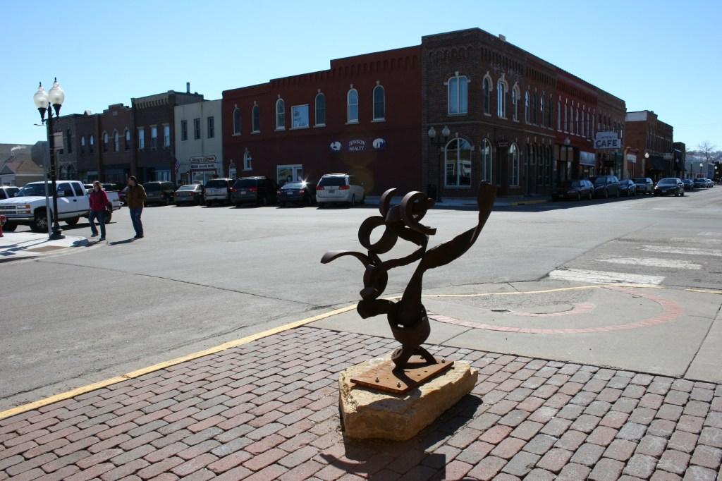 Wabasha, street corner sculpture