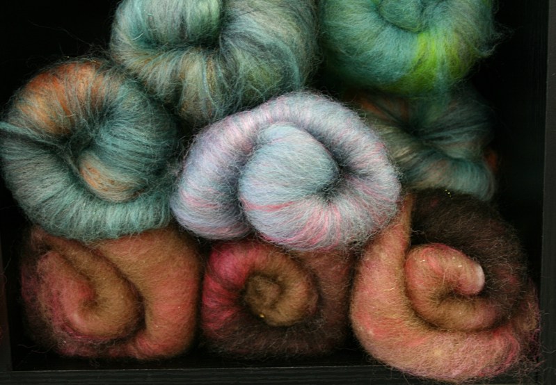 A sample of the offerings from Gone Batty Fibers based in Eagan.