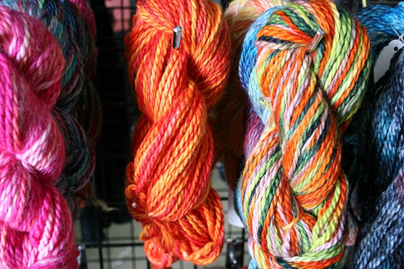 More stunning hand-dyed yarn, this from Whispering Oaks Alpacas.