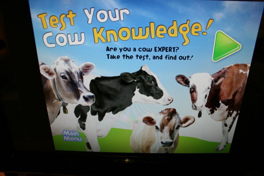 Test your cow knowledge on this interactive computer screen. Wisconsin is, after all, termed "The Dairyland State."