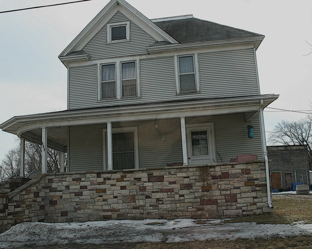 Open front porches, like this one on a home in Redgranite, Wisconsin, encourage neighborliness