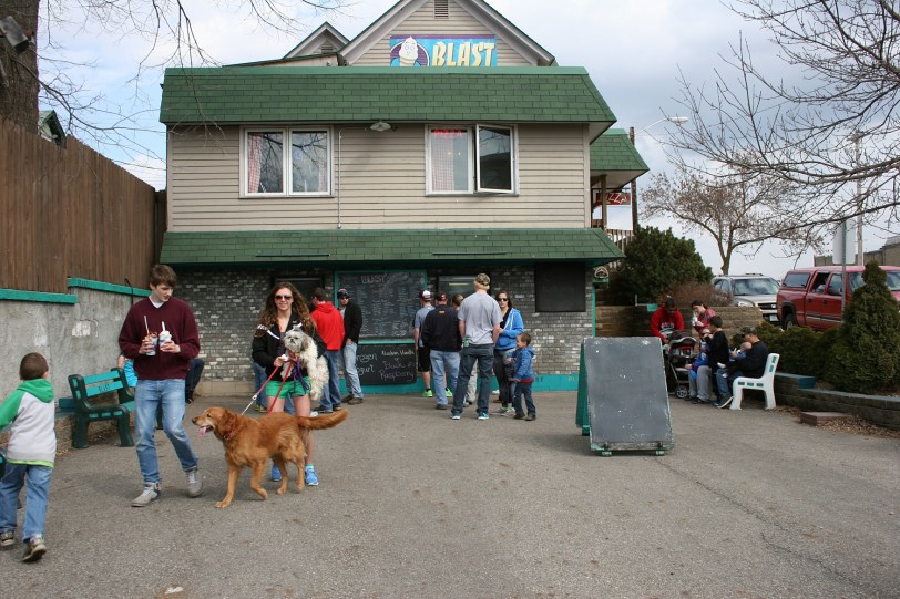 Long lines formed to the two serving windows at Blast Softserve, 206 West Rose St., Owatonna.