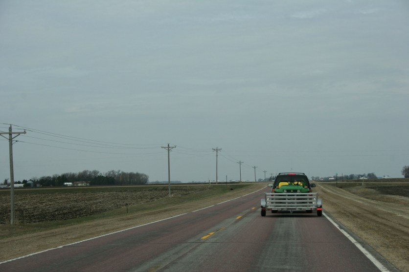 Old style power lines still run along Brown County Road 29.