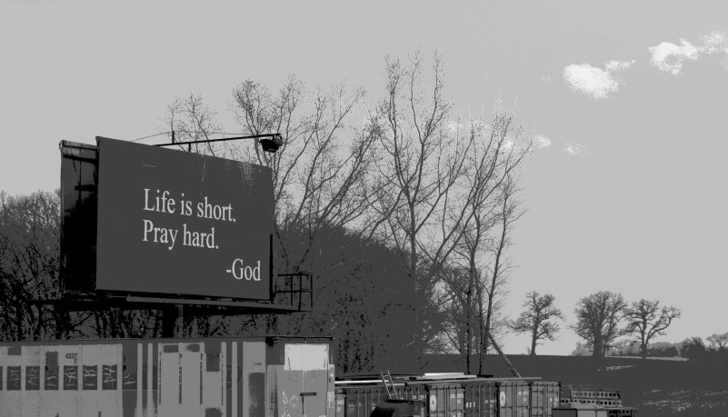 A billboard along U.S. Highway 14 between Janesville and Waseca, MN.