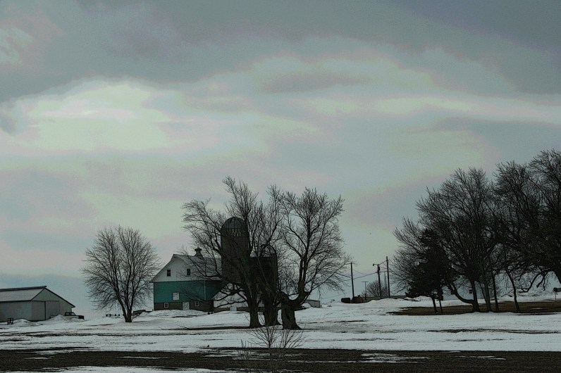 Rural Minnesota, turquoise barn