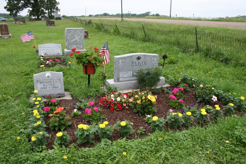A well-tended family plot in the Trebon Cemetery.