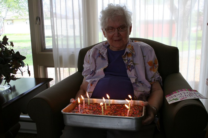 My mom celebrates her birthday with family at Parkview Home in Belview, Minnesota.