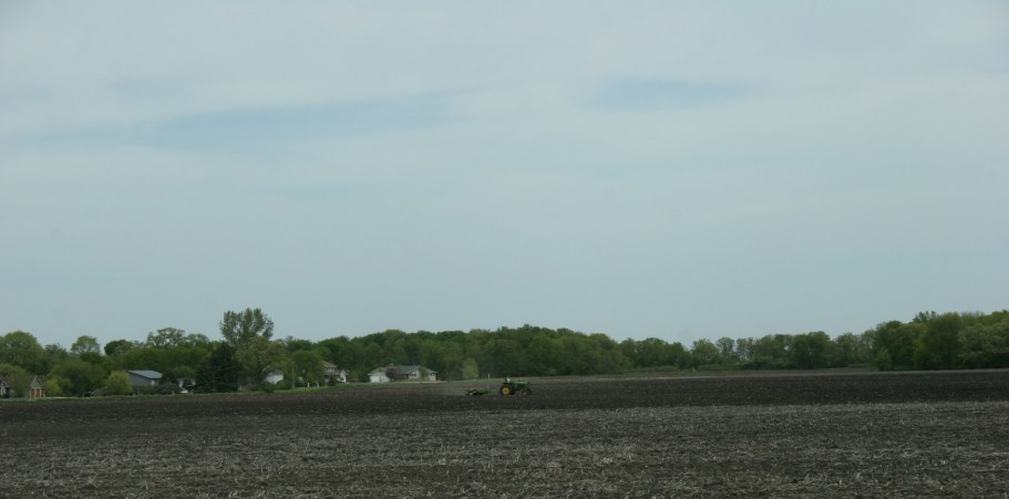 Field work, John Deere in field west of New Ulm