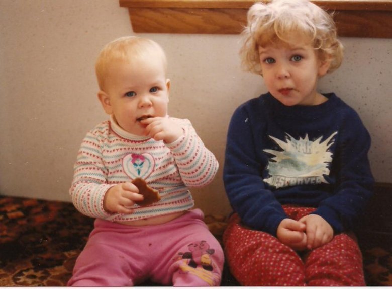 Busted in October of 1988 sneaking cookies and "hiding" in the corner of the kitchen to eat them.