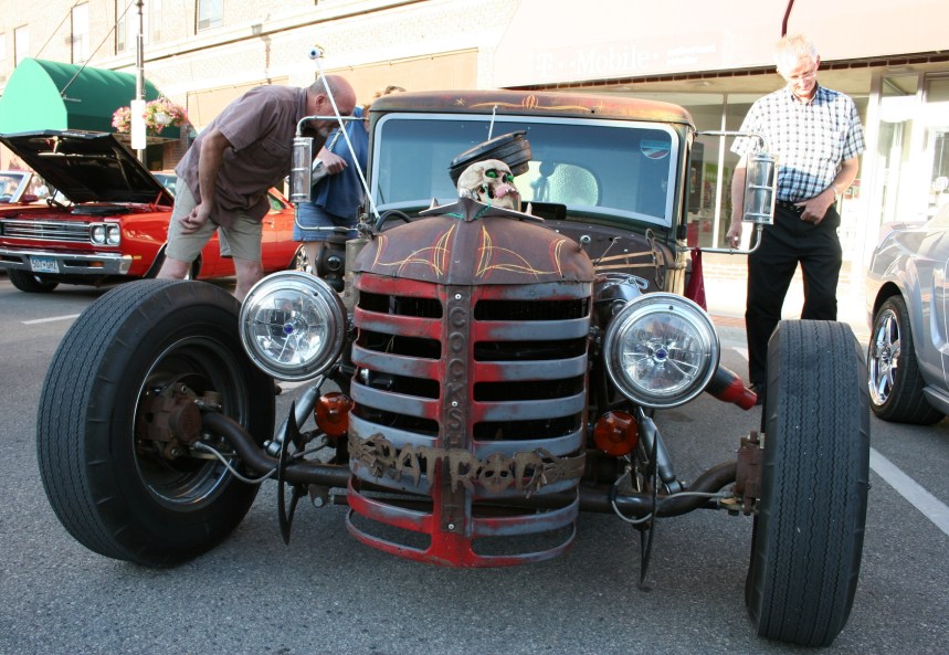 From the back of the Rat Rod (above photo), I moved to the front, crafted from a tractor.