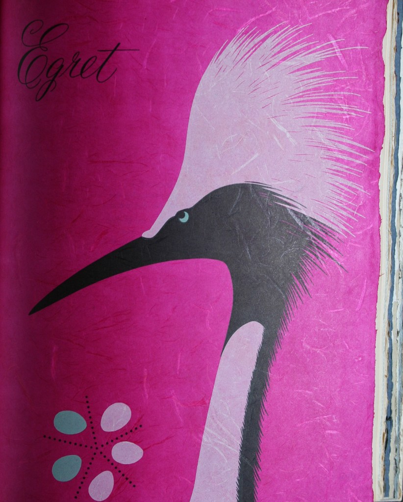 The boldest print in the book, designed by Thomas Davenport; engravings by Knapp Engraving Company, Inc. and printed letterpress by Aldus Printers, Inc., New York City; handmade TSUYUKO paper.