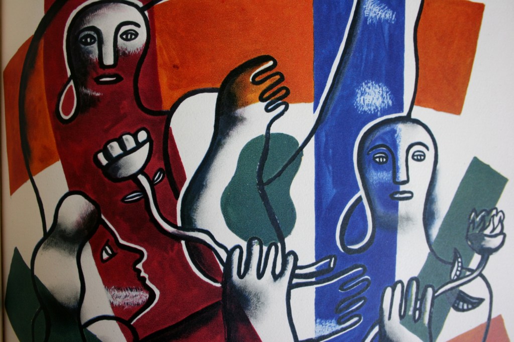 Fernand Leger's art printed for the Container Corporation in 4-color Gravure by Draeger Freres, Paris, France.