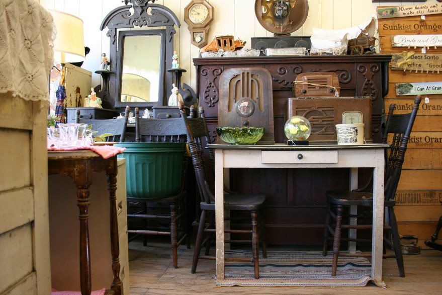 Wayne's store holds some wonderful antique furniture including the Murphy bed