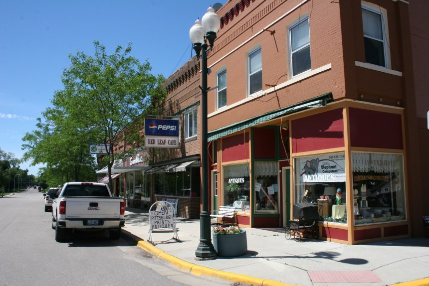 Dad's Good Stuff is located on a street corner in downtown New Richland, Minnesota, south of Waseca.