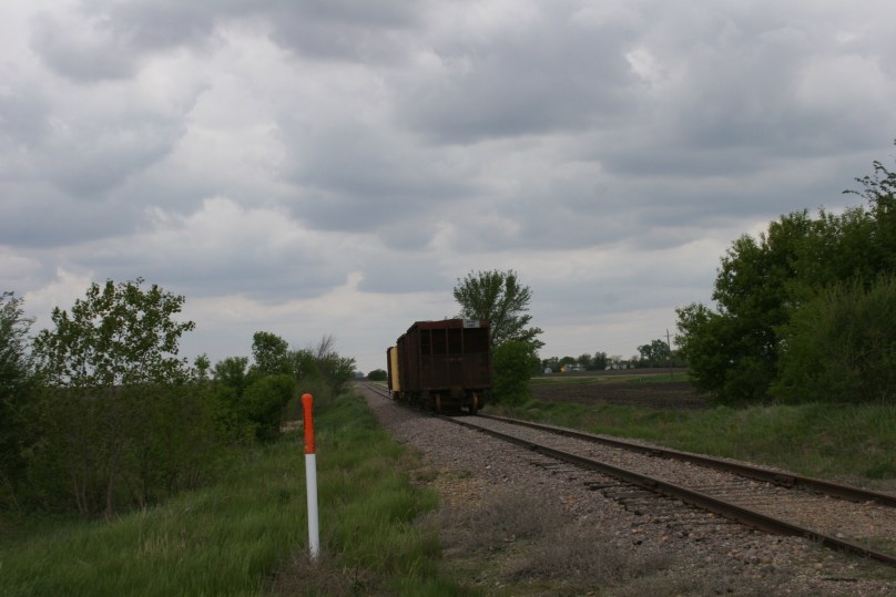 Parked along the tracks just off Redwood County Road 6 west of Delhi.