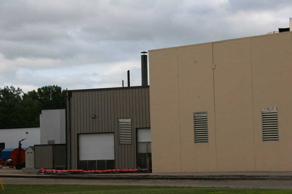 Sandbags also protect Faribault Foods.