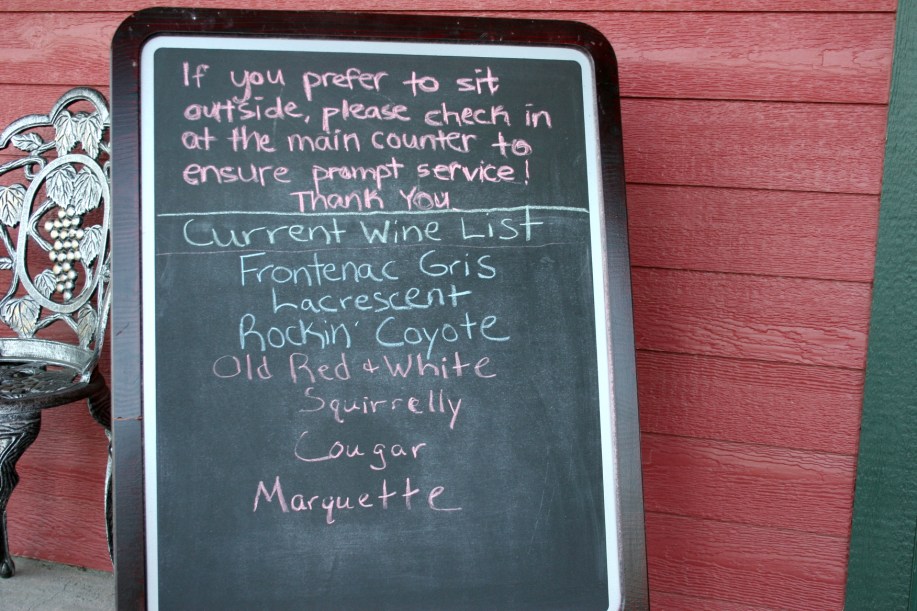 I failed to photograph the wine. But I did photograph the wine list.