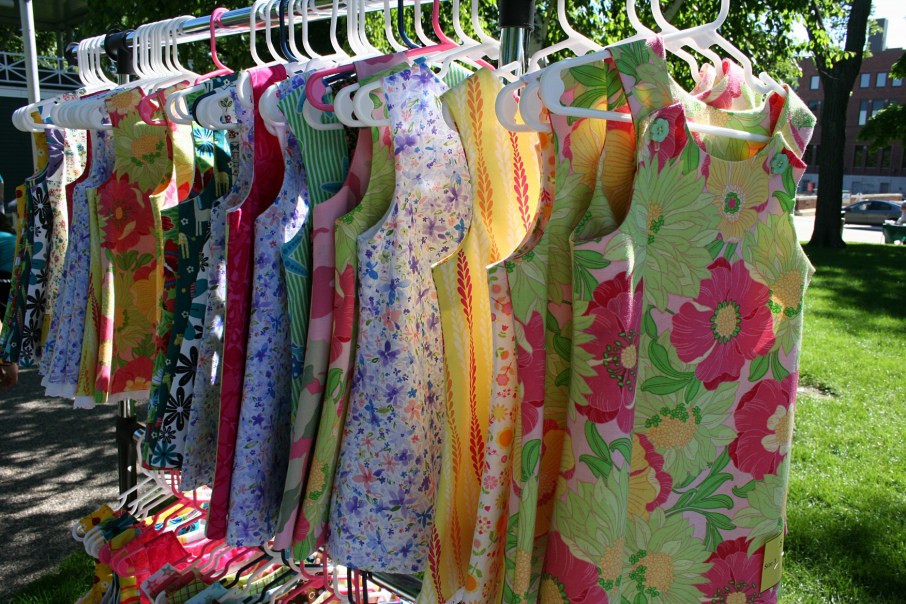 Sweet little girls' dresses stitched by Judy Bliss.