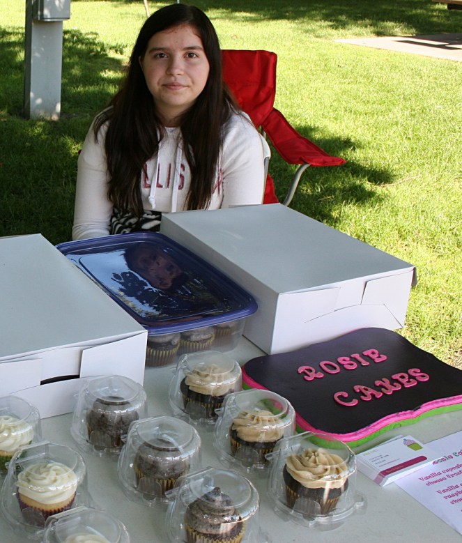 Rose Gehrke of Waterville  set up a stand to sell her homemade cupcakes.