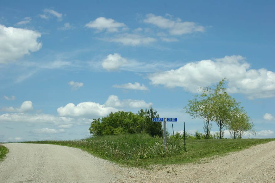 Sunday drive, fork in the road