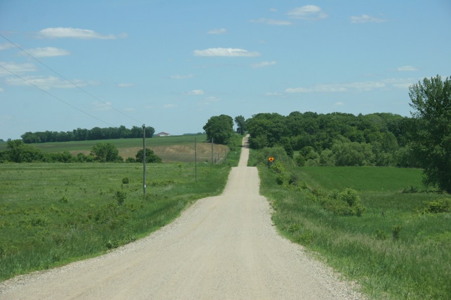 We prefer gravel roads over paved for the slower pace.